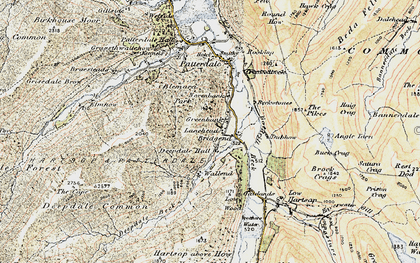 Old map of Aiken Crag in 1901-1904