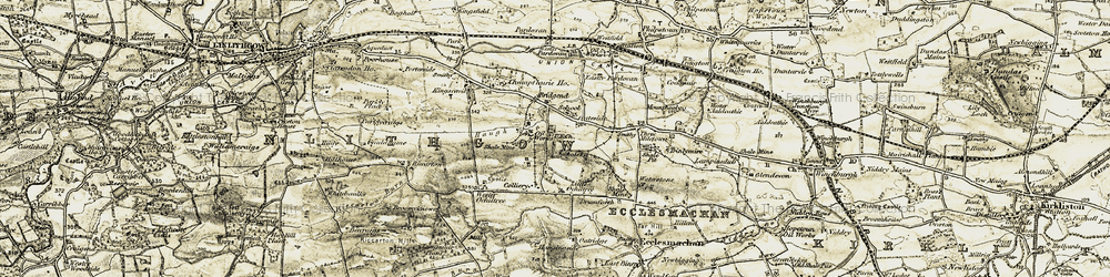 Old map of Bridgend in 1904-1906