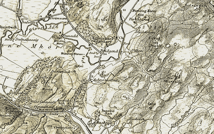 Old map of Achnashelloch in 1906-1907