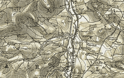 Old map of Bridgend in 1908-1910