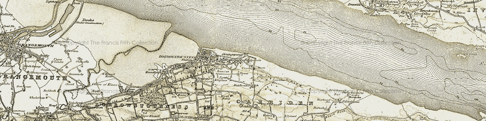 Old map of Bridgeness in 1904-1906