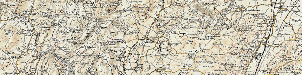 Old map of Birchope in 1902-1903