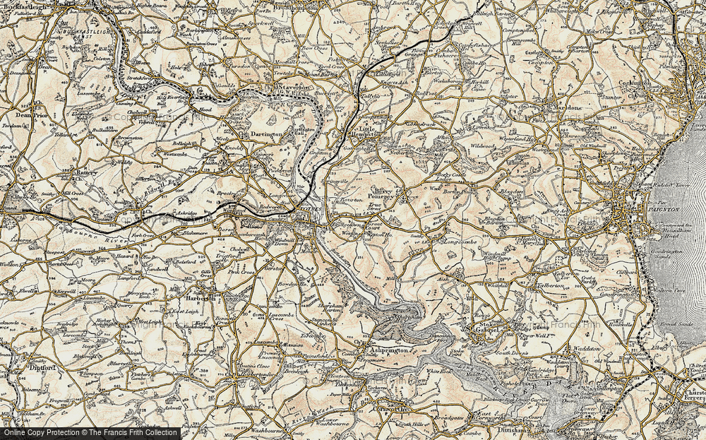 Old Map of Historic Map covering Bourton in 1899