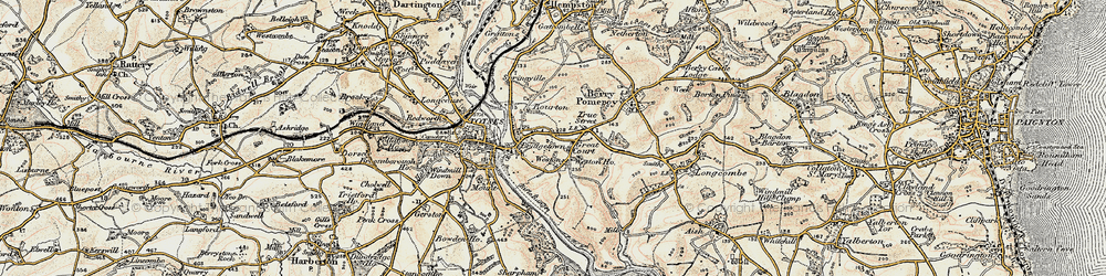 Old map of Bourton in 1899