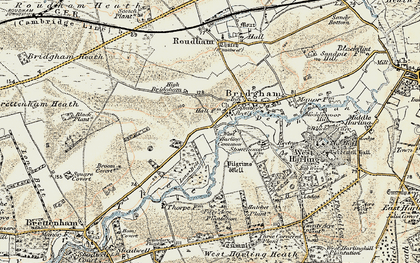 Old map of Bridgham Heath in 1901