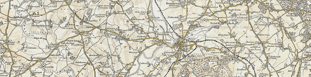 Old map of Wyelea in 1899-1900