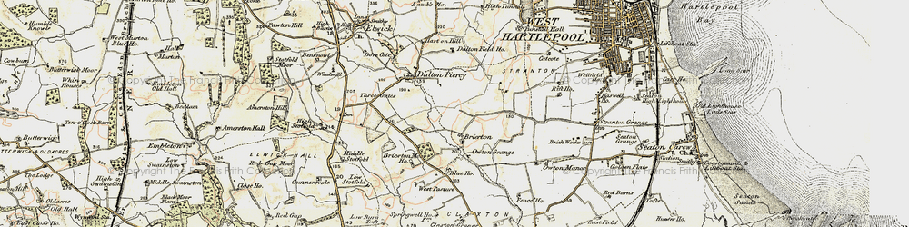 Old map of Claxton Grange in 1903-1904