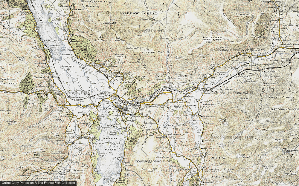 Old Map of Historic Map covering Brundholme Wood in 1901-1904