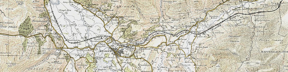Old map of Briery in 1901-1904