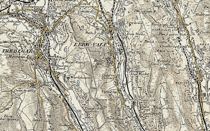 Old map of Briery Hill in 1899-1900