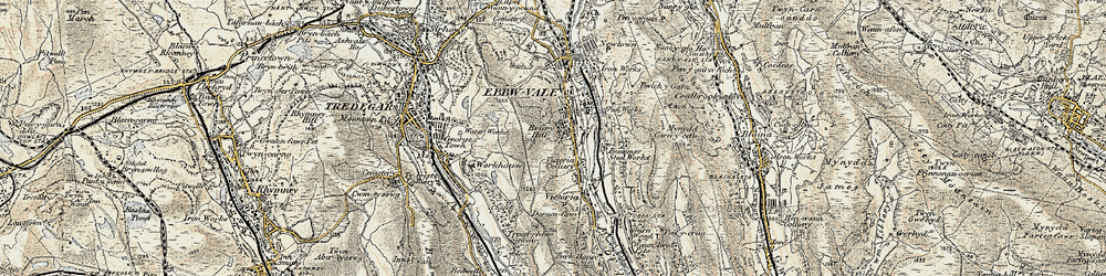 Old map of Briery Hill in 1899-1900