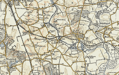 Old map of Briggate in 1901-1902