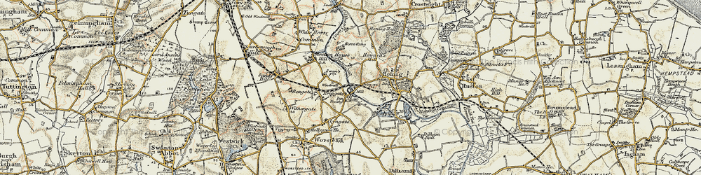 Old map of Briggate in 1901-1902