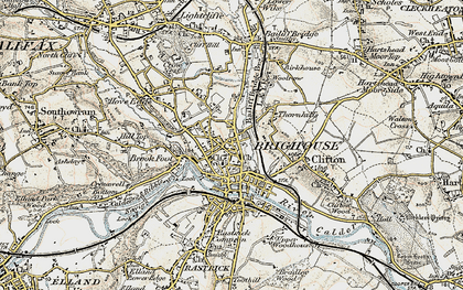 Old map of Brighouse in 1903