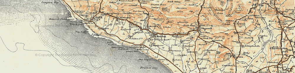 Old map of Brighstone in 1899-1909