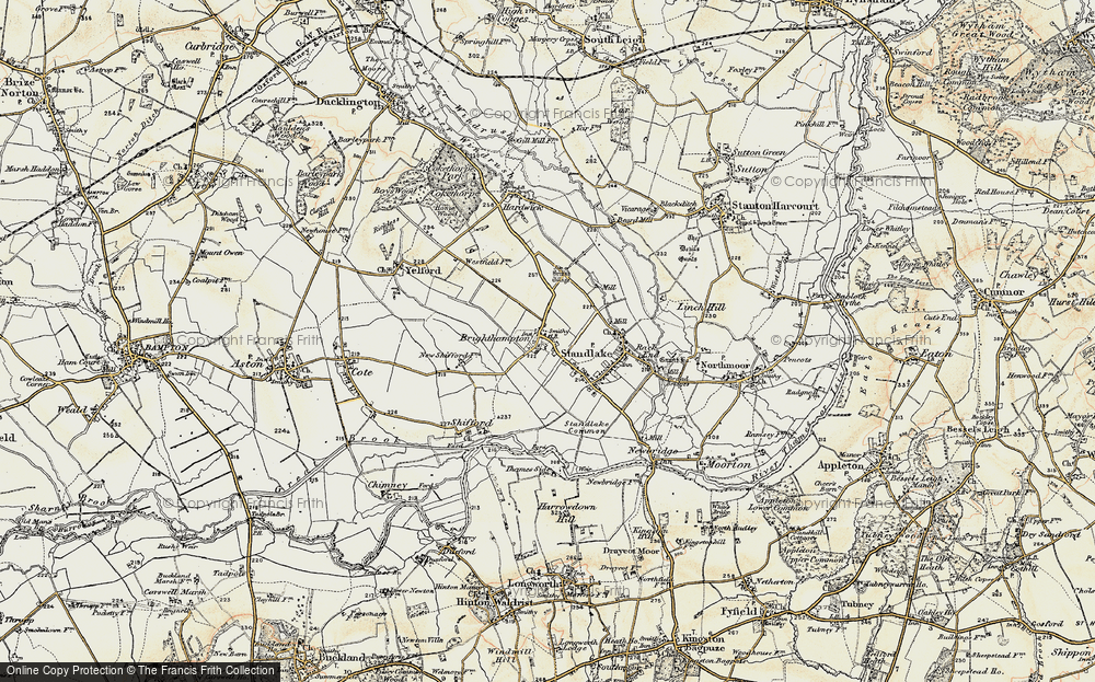 Old Map of Brighthampton, 1897-1899 in 1897-1899