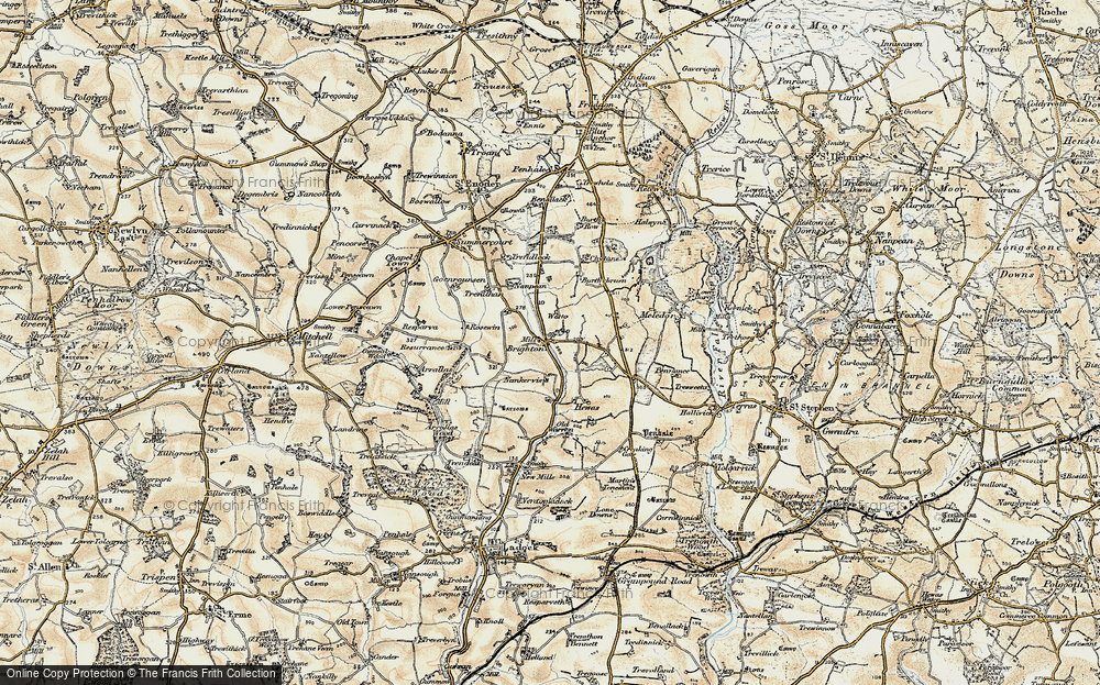 Old Map of Historic Map covering Besowsa in 1900