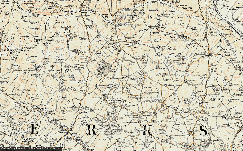 Old Map of Historic Map covering Woolley Ho in 1897-1900