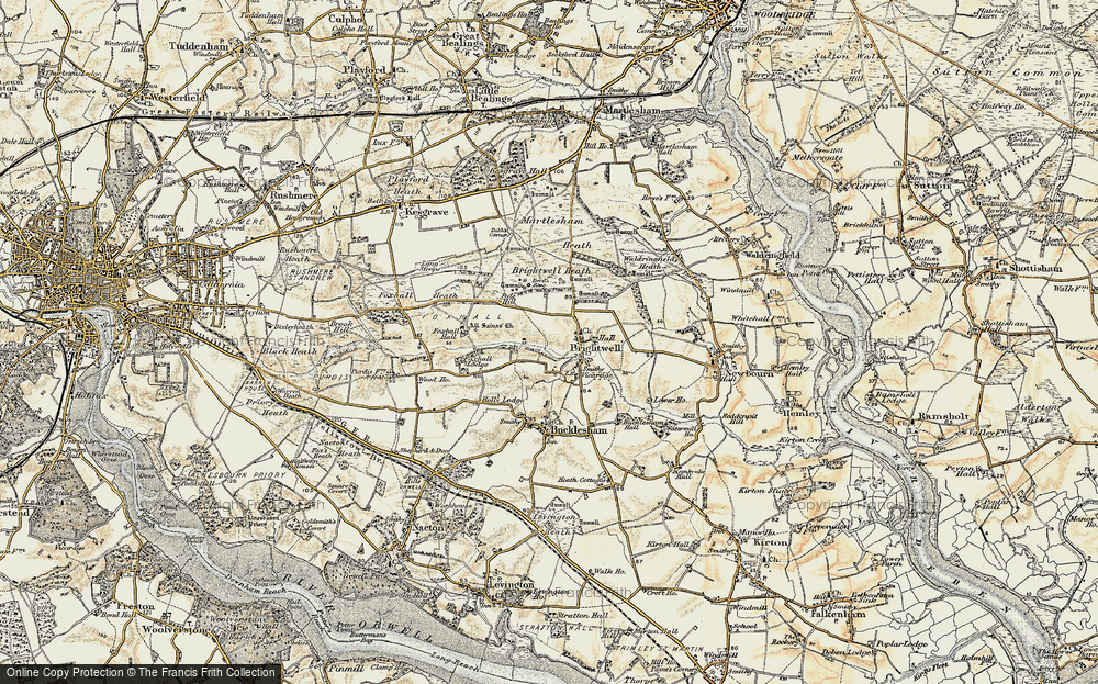 Old Map of Brightwell, 1898-1901 in 1898-1901