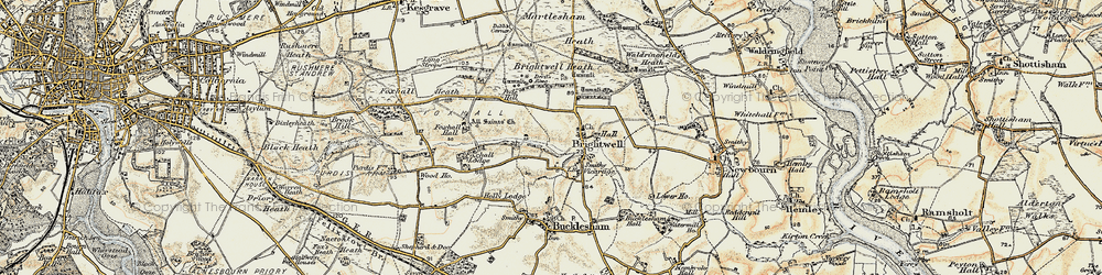 Old map of Brightwell in 1898-1901