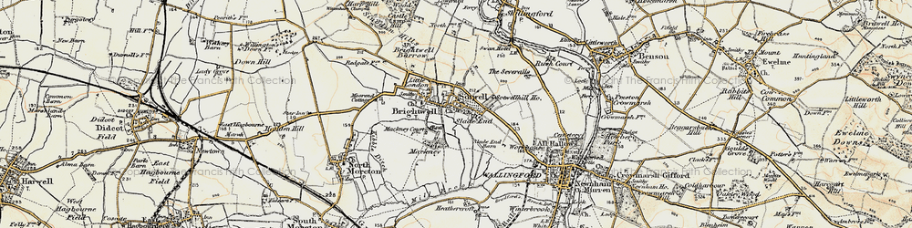 Old map of Brightwell-cum-Sotwell in 1897-1898