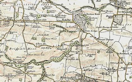 Old map of Brignall in 1903-1904