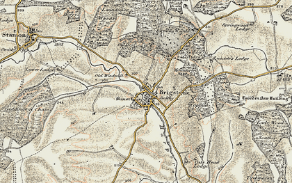 Old map of Brigstock in 1901-1902
