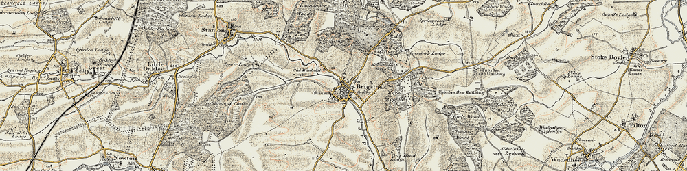 Old map of Blackthorn Lodge in 1901-1902