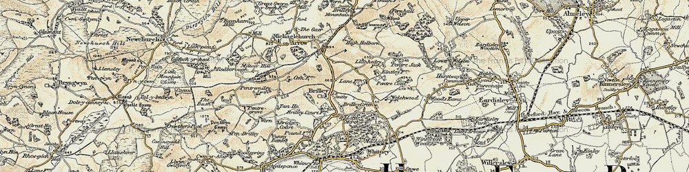 Old map of Brilley in 1900-1902
