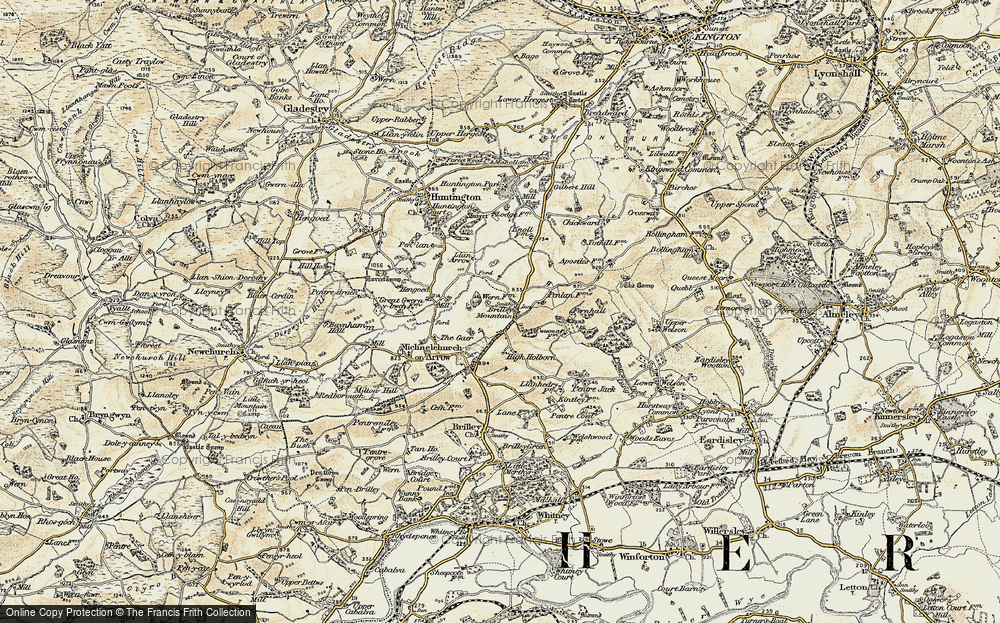 Old Map of Brilley Mountain, 1900-1902 in 1900-1902