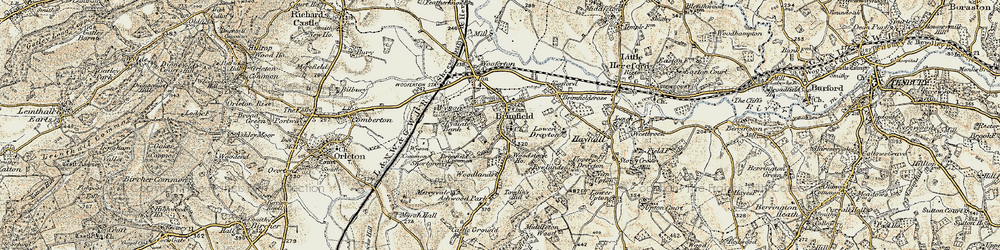 Old map of Tomlin's Hill in 1901-1902