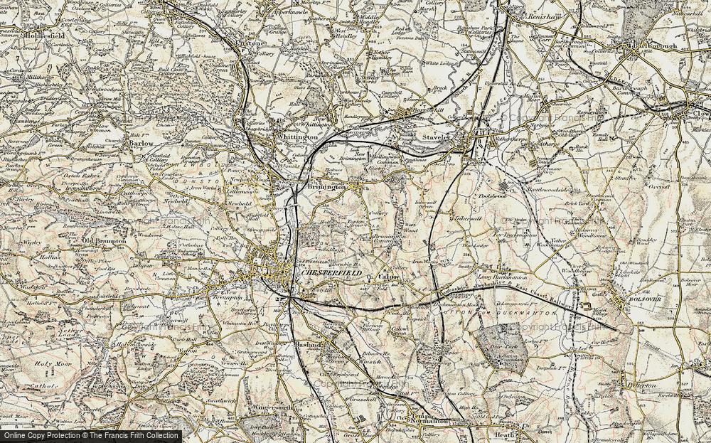 Old Map of Brimington Common, 1902-1903 in 1902-1903
