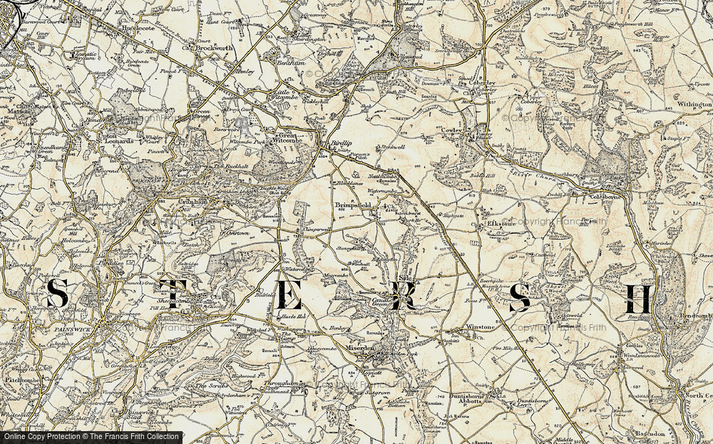 Old Map of Brimpsfield, 1898-1899 in 1898-1899