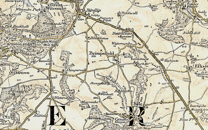 Old map of Brimpsfield in 1898-1899