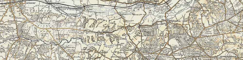Old map of Brimpton in 1897-1900