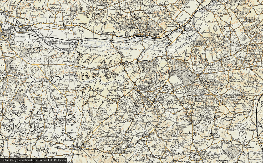 Old Map of Brimpton Common, 1897-1900 in 1897-1900