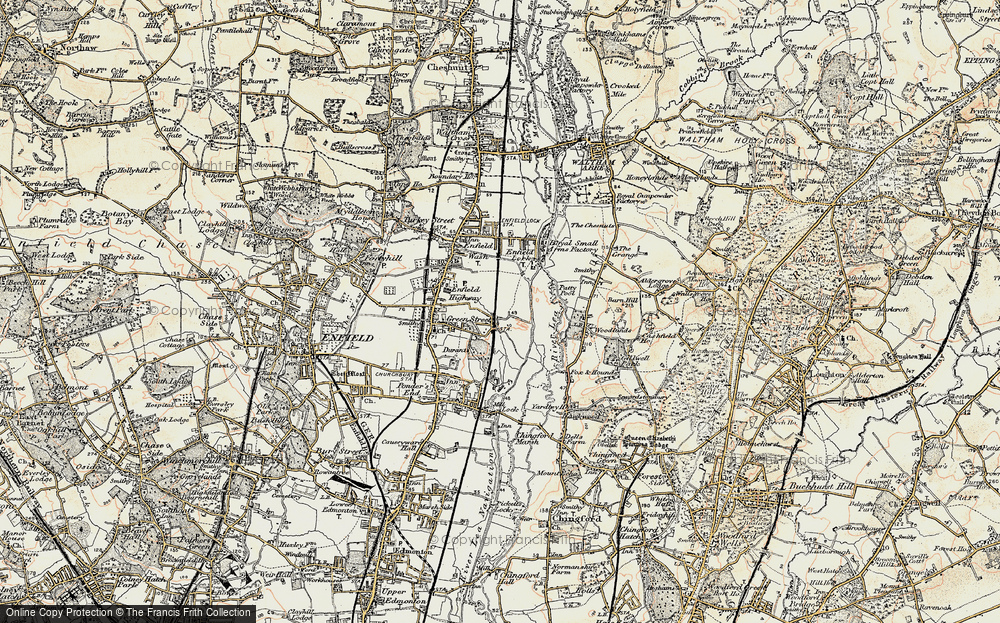 Old Map of Brimsdown, 1897-1898 in 1897-1898