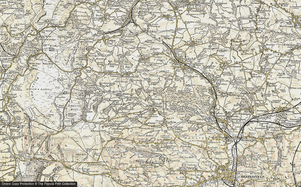 Old Map of Historic Map covering Peakley Hill in 1902-1903