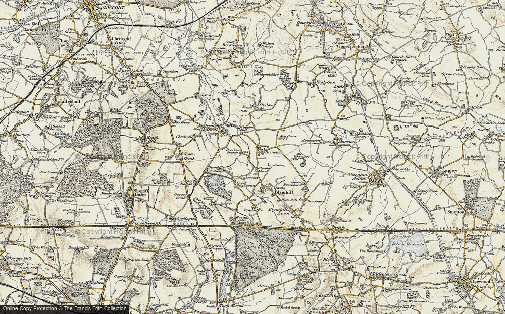 Old Map of Brineton, 1902 in 1902