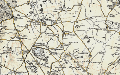 Old map of Brineton in 1902