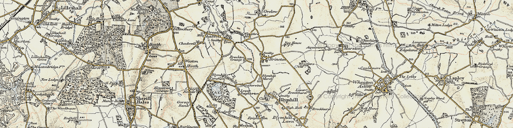 Old map of Brineton in 1902