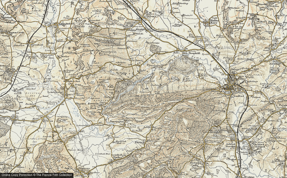Old Map of Historic Map covering Bringewood in 1901-1903