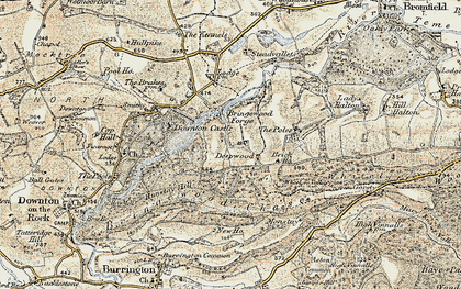 Old map of Bringewood Forge in 1901-1903