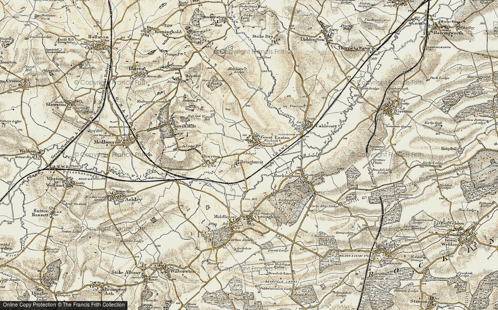Old Map of Bringhurst, 1901-1902 in 1901-1902