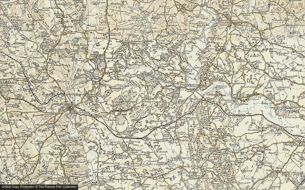 Old Map of Historic Map covering Brockhampton in 1899-1902