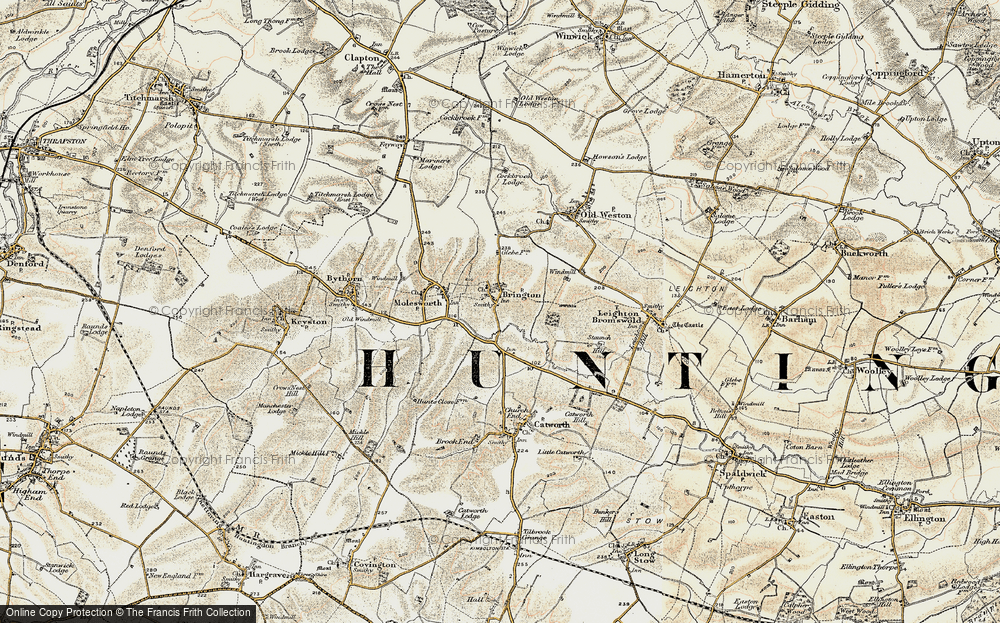 Old Map of Brington, 1901-1902 in 1901-1902