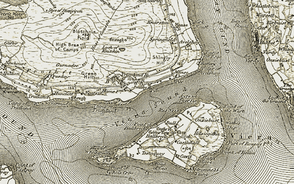 Old map of Ayre of Skersie in 1912