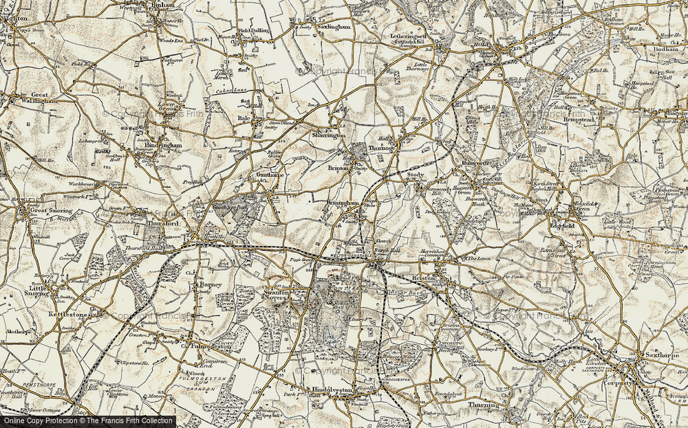 Old Map of Briningham, 1901-1902 in 1901-1902