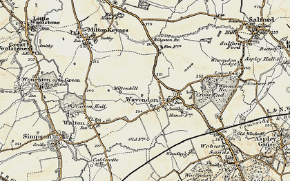 Old map of Brinklow in 1898-1901