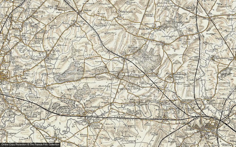 Old Map of Brinklow, 1901-1902 in 1901-1902